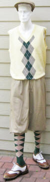 Khaki Golf Knickers/Vest/Socks/Cap