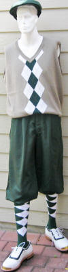 Green golf knicker /Vest/Socks/Cap