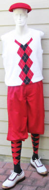 Red golf knicker/Vest/Socks/Cap