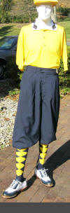 Navy Microfiber golf knickers outfit